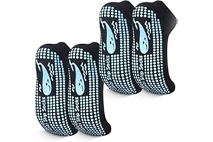 TENQUAN Calzini Antiscivolo per yoga 2/4 Paia Calzini in Cotone Donna Uomo con Impugnature per Pilates per Allenamento Sportivo Domiciliare