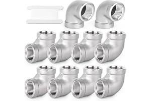 TAISHER 10 pezzi 304 acciaio inox 90 gradi raccordi a gomito, 1/4 di pollice BSP tubo femmina a 1/4 di pollice BSP femmina 304 raccordo per tubi inox