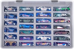 ADDM Adam Case Boîte de rangement compatible avec Hot Wheels pour voitures - Peut contenir jusqu'à 27 voitures Hotwheels - Support de transport avec 4 tailles de fentes (boîte uniquement)