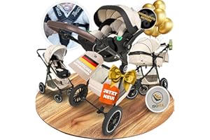 AMOR BABY Kinderwagen 3 in 1 [Babywagen & Autositz] mit Babyschale Fahrgestell Kombi als Set | Stroller Baby | Isofix Station & 5-Punkt Sicherheitsgurt Kinderwagen Buggy Reisebuggy Buggys | Babywagen