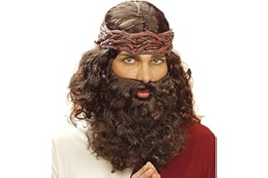 W WIDMANN MILANO Party Fashion - J6262 - Peluca de profeta con barba, marrón, peluca de cabello artificial, fiesta temática, carnaval