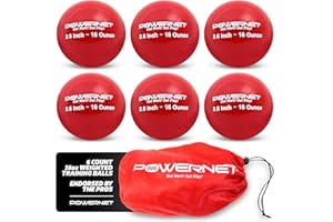 'PowerNet 2.8'' German Marquez Weighted Hitting Batting Training Balls (6 Pack), 12 to 20 oz, Build Strength and Muscle, Improve Technique and Form, Baseball Size'