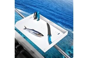Fistihon Pontoon Boat Fillet Table, Boat Cutting Board Bait Table Perfect Fish Cutting Station, Easy Installation and Secure Locking System, for Pole Less Than 2 inches Ship Guardrail