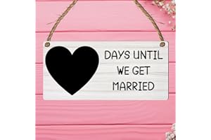 Pixie's Gifts Pizarra de cuenta regresiva, placa de compromiso, regalo de prometido, señor y señora novia, letrero de boda, días hasta que nos casemos, regalos de boda (efecto de grano de madera