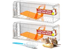 TAKRINK Piege a Souris Vivante 2P Attrape Souris Humain Réutilisable avec Ventilation Piege Rat Grand Format pour sans Violence Facile à Nettoyer Ibération sans Contact