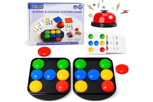 Kidology Color Matching Puzzle Game for Kids 12+ Months Builds Logical Thinking & Brain Development Fast-Paced Board Game with Bell Cards Color Buttons Educational Gift Boys & Girls