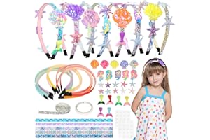 LOHAME 8pcs Kit Accesorios Pelo Niña Kit para la Creación de Diademas para el Cabello Kit Manualidades Creativas para Niños Accesorios para el Cabello para Niñas-para Niñas Creative DIY Cumpleaños