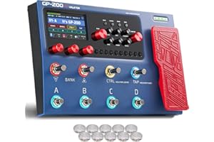 VALETON Gitarren Bass Effektpedal Multi-Effekte Prozessor Amp Modeling IR Cabinets Simulation mit FX Loop MIDI I/O Expression Pedal Stereo OTG USB Audio Interface GP-200X