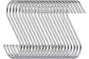 Baoswi 20 Stück robuste S-Haken 9 cm S-förmige Haken zum Aufhängen große Kleiderbügel für Küche, Bad, Schlafzimmer und Büro (Silber)