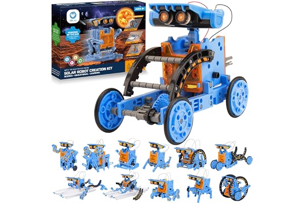 Sillbird Robot Solaire, 12 en 1 Robot Jouet Enfant Energie Solaire et Batterie Double entraînement Experiences Scientifiques Jouet de Construction pour Enfants de 8 à 9 à 10 à 11 à 12 Ans