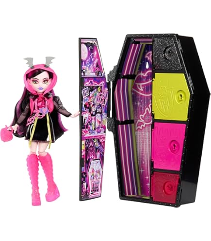 Monster High Staszysekrety Toralei Stripe Seria 3 Neonowa Zestaw