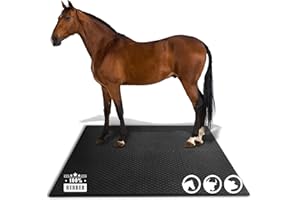 Floordirekt Tappetino antiscivolo per stalla 180x120 cm tappetino gomma con drenaggio per box e paddock