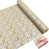 Rotolo Carta Regalo Compleanno - 15m Con Stampa 'Happy Birthday' Ed Eco-Friendly - Foto 4