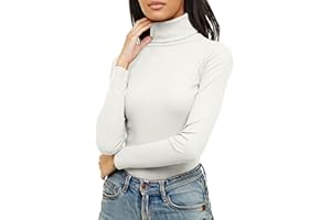 Re Tech UK Womens Jumpers Plain Ribbed Cotton Polo Turtle Roll Neck Tunic Top Long Sleeve Sweatshirt Ladies Winter Clothes Pullover Sweaters