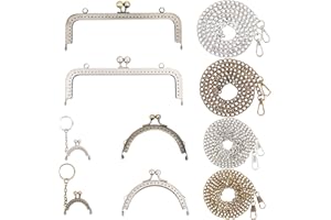 PH PANDAHALL PandaHall 6pz 3 Dimensioni Borsa Maniglia Cornice Bacio Chiusura con Fibbia, Borsa Telaio Chiusura con 4pz Borsa Catena Cinghie Borsa Telaio Hardware per Fai da Te Borsa Frizioni Cucito Artigianato