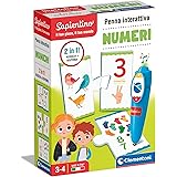 Clementoni- Sapientino interattiva, Gioco educativo elettronico Penna parlante (batterie Incluse) per Imparare contare, flash