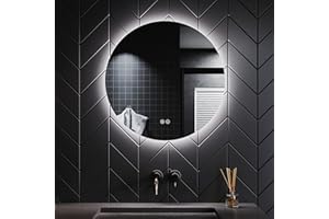 ‎SONNI SONNI Badspiegel mit Beleuchtung Rund 60 cm 3 Lichtfarbe einstellbar Beschlagfrei Runder Badspiegel mit Touch für Badezimmer Warmweißes/Kaltweiße/Neutralweiß
