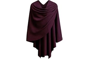 PULI Donna Poncho involucro dello scialle finemente drappeggiato lavorato a maglia del cardigan del capo anteriore trasversale sciarpa per tempo freddo/Aria condizionata Places
