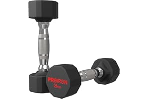 PROIRON Manubri Gommati da 3 a 24 kg -Pesi Palestra in Acciaio Anti collisione per Body Building, Pesistica Fitness, Allenamento (Paio o Singolo)