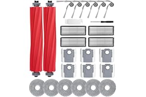 APZOVO Accessoires de Rechange pour Roborock QV 35A / QV 35S, 2 Brosse Principale, 6 Sacs à Poussière, 4 Hepa Filtre, 6 Serpillière, 6 Brosse Latérale