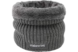 NLAND Braga Invierno Cuello Mujer Hombre Bufanda Tubular Redondo con Doble Cara de Punto y Forro Felpado