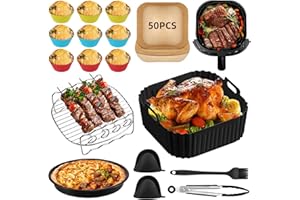 MUHOGXIO 12-teiliges Set Airfryer Zubehör für Philips Airfryer 2000 Series Hot Air Fryer, 4.2 L, BPA-frei Heißluftfritteuse Zubehör für Ninja PRO Air Fryer Hot Air Fryer，Cosori Airfrye 4L