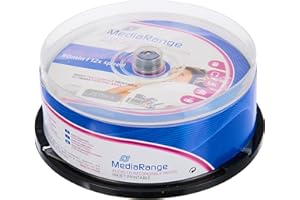 MediaRange Audio CD-R 700MB|80min 12x Write Speed, Full Surface Printable (Inkjet Printer), Cake Box of 25