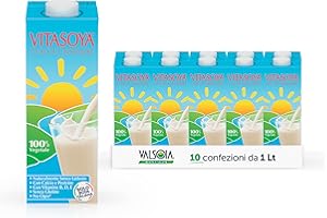 VALSOIA Vitasoya Soyadrink - Bevanda di Soia 100% Vegetale, Box da 10 Tetra Brik da 1000 ml, 100% Vegetale, Senza Lattosio, con Calcio, Vitamine e Acido Folico, Ideale anche per Vegani, Vegetariani e Celiaci