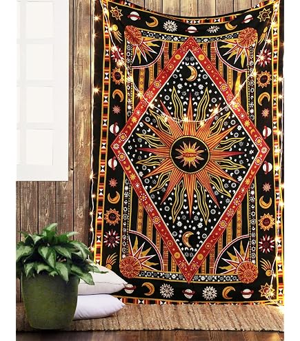 Tapiz Árabe Geométrico Para Pared – Decoración Medieval 3D, 100x150cm, Poliéster, Ideal Para Salón O Dormitorio