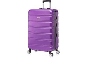 FLYMAX 24" Medium Suitcase Super Lightweight ABS Hard Shell Travel Hold Check in Luggage Suitcase with 4 Wheels Trolley Bag 67L
