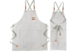 Newthinking Delantal de lona para hombre, delantal de trabajo resistente con bolsillos, delantal de herramientas impermeable resistente al desgaste para jardín, taller de manualidades y garaje