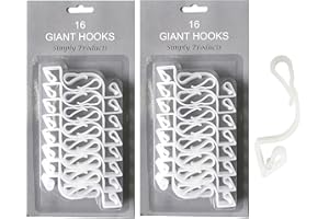 SIMPLY PRODUCTS 32 Giant Christmas Gutter Hooks Weatherproof Plastic for Hanging Outdoor Christmas String Lights, Fairy Lights or Rope Lights Gutter Clips - (Clear)