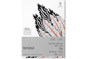 Winsor & Newton 6661548 papier rysunkowy, błyszczący biały, 22,9 x 30,5 cm - 20 arkuszy, 250 g/m²