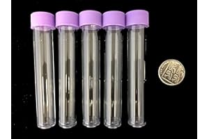 CONSUMABLES DIRECT 10ml Plastic Test Tubes vials Sample containers Powder Craft with Purple Screw caps (20)