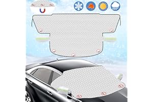 ZOONVII Protector de Parabrisas,Protector de Parabrisas Magnético,Cubierta de Parabrisas,Cubierta de Nieve del Parabrisas,Cubierta Parasol Coche Delantero,Parabrisas Magnético (el Color Plateado)