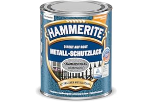 Hammerite Metallschutzlack Hammerschlag, Silbergrau, 750ml