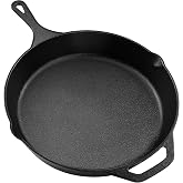 KICHLY 26cm Cast Iron Frying Pan, Preconditioned, Suitable for All Hobs
