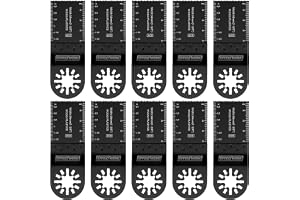 EffektWerk - Multitool Saw Blades - 34mm, 10 Pack - Flush Cut Blades for Oscillating Tool/Vibrating Cutter - Universal HCS Blades for Cutting Wood/Plastic