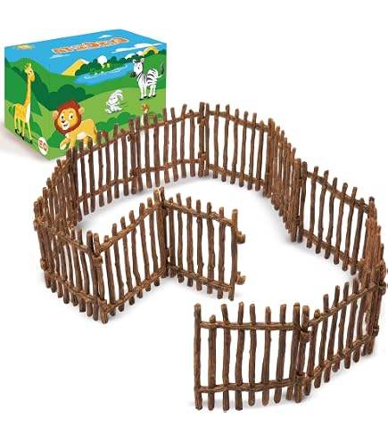 40-teiliges Bauernhofzaun-Spielzeug Aus Kunststoff – In Weiß Und Gelb, Ideal Für Spielzeugtiere, Kreatives Spielen Und Dekoration