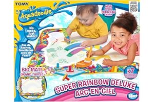 AquaDoodle Tomy – tapis Arc en ciel E72772, Tapis de Dessin à Eau Géant Arc-en-Ciel, Coloriage Géant, Tapis d'Éveil Adapté aux Enfants dès 18 Mois