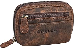 STILORD 'Eason' Portachiavi in Pelle da Uomo con Molti Scomparti - Astuccio per Chiavi e Monete da Donna - Portachiavi in Cuoio Autentico con Scomparto per Banconote, Colore:kreta - marrone