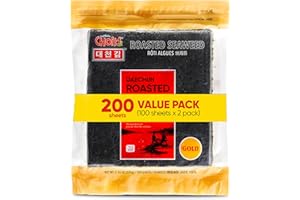 CHOI'S 1 Daechun(Choi's1) Roasted Seaweed, GIM (100+100 Full Sheets), Value Pack, Resealable, Gold Grade, Product of Korea