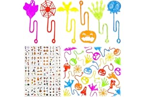 Shinybox 72 Pezzi Giocattoli Halloween per Bambini - 42 Mani Appiccicose e 30 Adesivi per Tatuaggi - Gadget per Festa Compleanno