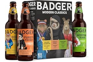 Badger Beers Modern Classics Mixed Beer Multipack | Golden Ale, Amber Ale & Pale Ale | Ale gift set of 6 x 500ml beer bottles