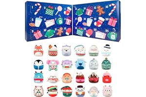 MRGIINR 2025 Christmas Plush Advent Calendar - 24 Days of 2.5" Cute Mini Plush Toys & Stuffed Animals, Soft Collectible Plushies for Kids, Teens, Boys, Girls & Collectors - Holiday Countdown Gift (Style A)