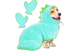 Bibykivn Serviette à Séchage Rapide pour Animaux, Peignoir pour Chien en Microfibre, Peignoir pour Chien Absorbant, Absorbant Manteau pour Animaux, pour Séchage Après Baignade Bain (Bleu, M)