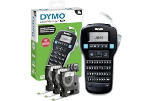 DYMO Label Maker with 3 D1 Tapes LabelManager 160 Portable Maker, QWERTY Keyboard, One Touch Smart Keys, Easy to Use, for Home & Office Organization, 2147606, Machine +