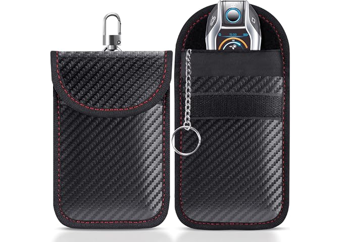 2 Pack Faraday Pouch for car Keys, Faraday Bag | Car Key Signal Blocking Pouch | Keyless Entry Car Keys Case | RFID Blocker B
