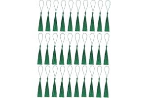 Amdonalo 30 PCS Mini Silky Tassels for Bookmarks and Home Decor (Green)