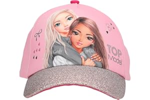 Depesche 13512 TOPModel My BFF - Casquette imprimée en Rose, avec Motif de modèle et Beaucoup de Paillettes, Casquette Enfant avec réglage de la Taille